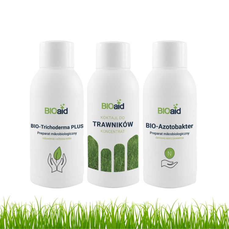 Zestaw produktów do trawnika: BIO-Trichoderma PLUS, Koktajl do trawników, BIO-Azotobakter